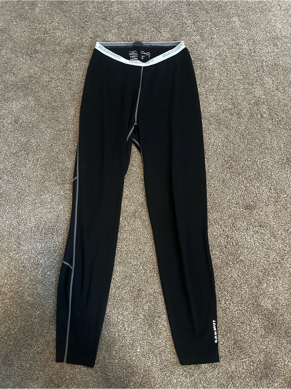 Mammut Womens Black Thermal Base Layer Bottoms